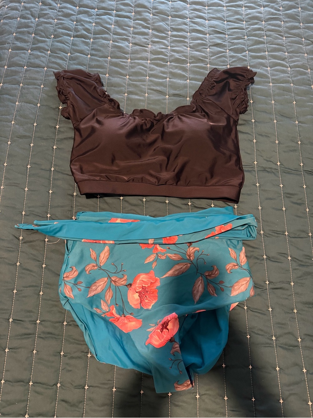 Coral reef reversible bikini set